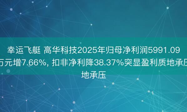 幸运飞艇 高华科技2025年归母净利润5991.09万元增7.66%, 扣非净利降38.37%突显盈利质地承压