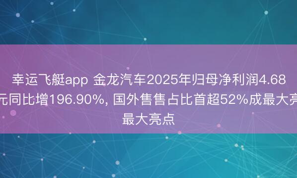 幸运飞艇app 金龙汽车2025年归母净利润4.68亿元同比增196.90%, 国外售售占比首超52%成最大亮点